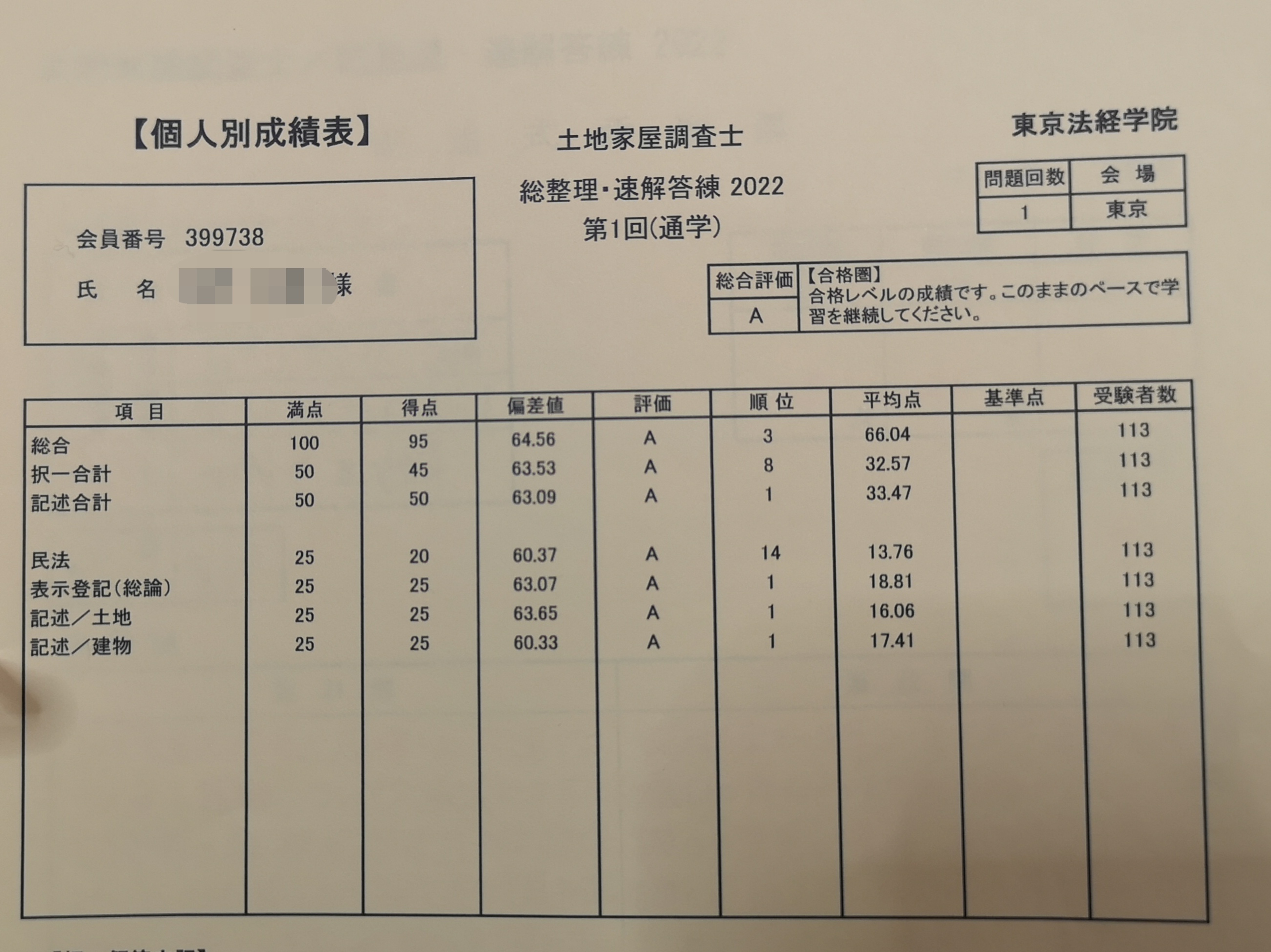 総整理答練　第1回