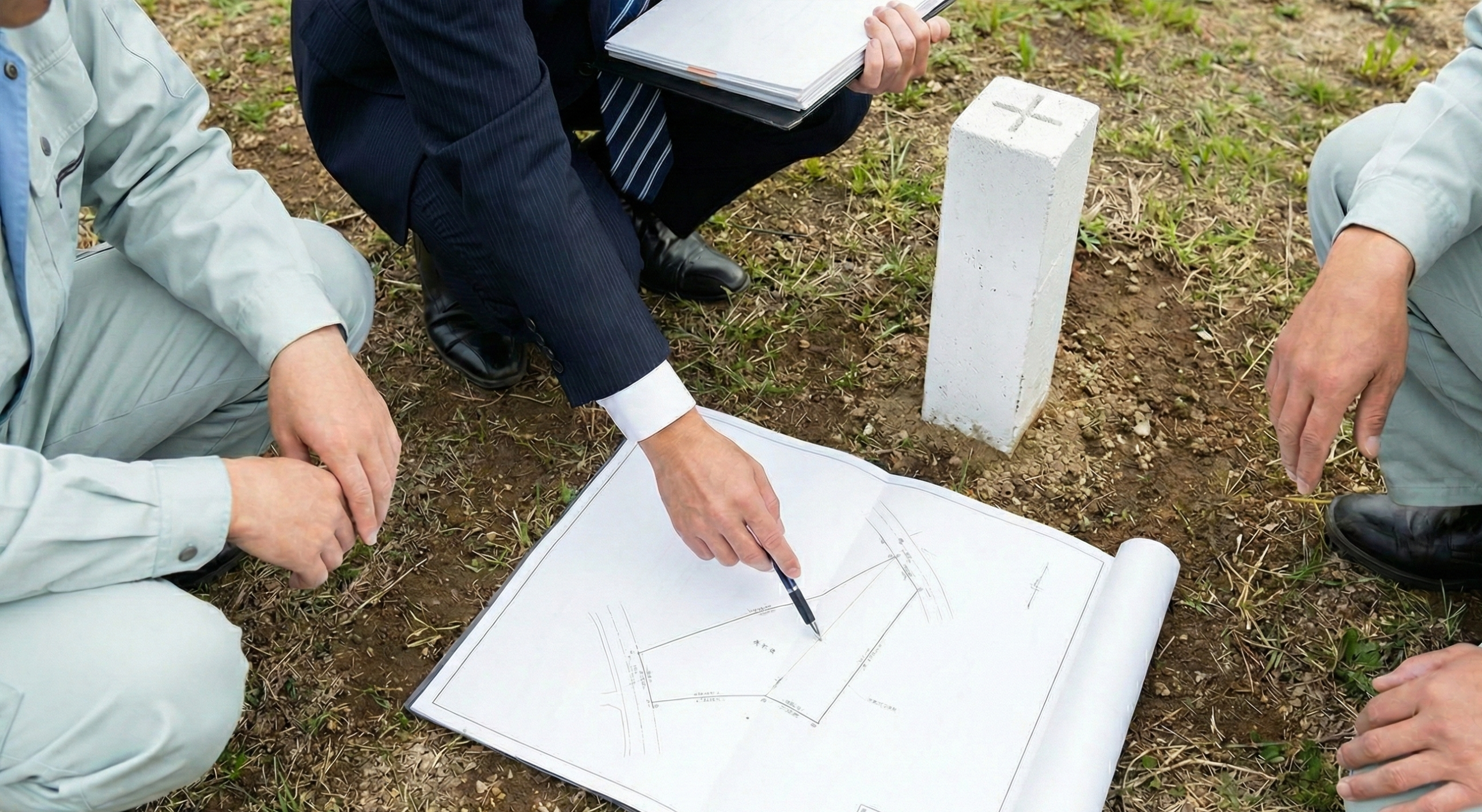 隣人との境界立会い・境界確認書への署名のイメージ